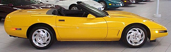 95 yellow convertible right side